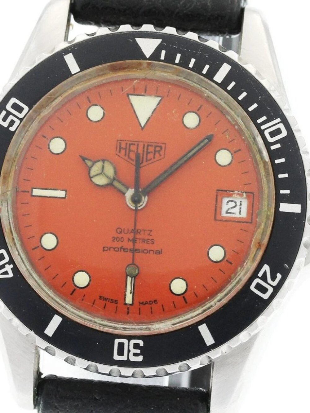Heuer Professional Diver 200 980.014 Date Orange Dial Quartz Men's Watch_965774